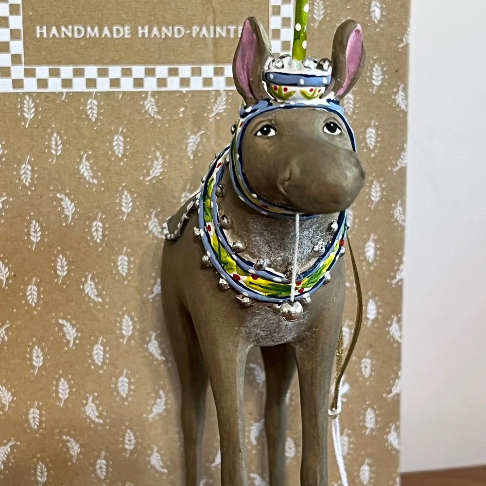 MacKenzie-Childs Patience Brewster Maude Moose Ornament Handmade‎ Hand-Painted